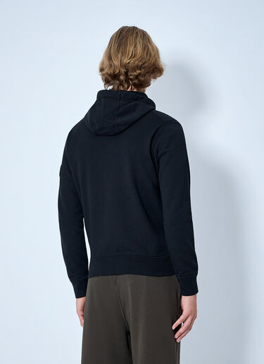 Stone Island Zip-Up Hoodie with Sleeve Patch Black sto0165018