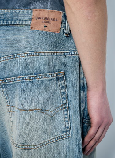 Balenciaga Baggy Panel Construction Jeans Blue bal0159004