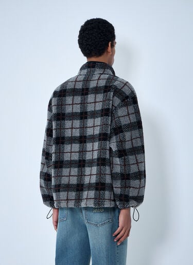 Miu Miu Checked Fleece Jacket Black miu0164001