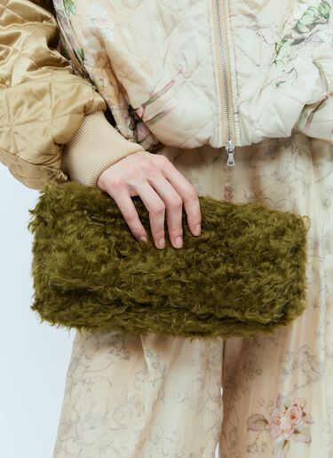 Dries Van Noten Fluffy Clutch Green dvn0254049