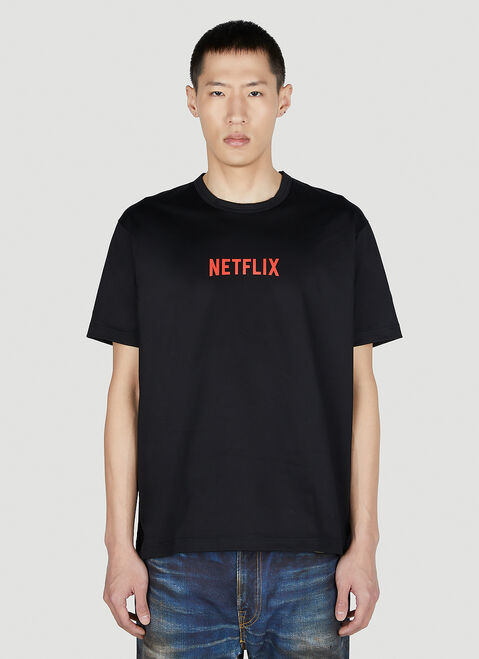 Junya Watanabe ネットフリックス Tシャツ ブラック jwn0154005