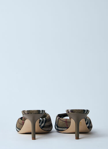 Burberry Check Heeled Mules Grey bur0259016