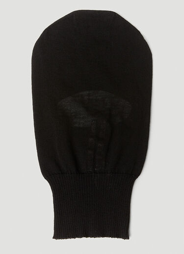 Rick Owens Ribbed Knit Balaclava Black ric0151032