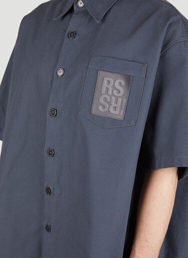 Raf Simons 로고 패치 셔츠 블루 raf0151005