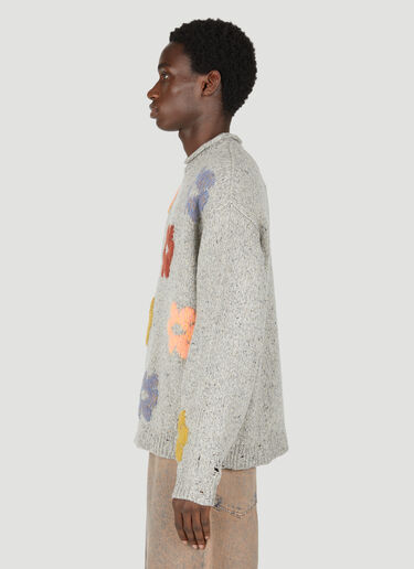 Acne Studios Floral Jacquard Sweater Grey acn0154001