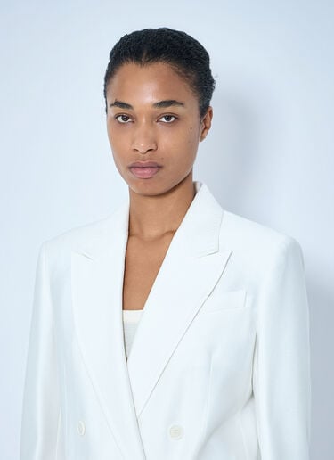 Max Mara Double-Breasted Blazer White max0265021