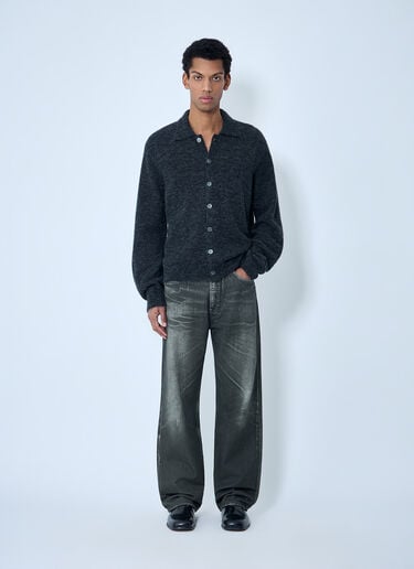 Our Legacy Button-Down Cardigan in Wool Blend Black our0164002