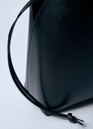 Jil Sander Leather Curve Shoulder Bag Black jil0259014