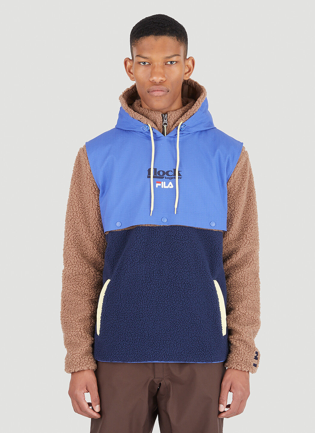 Fila hoodie brown deals