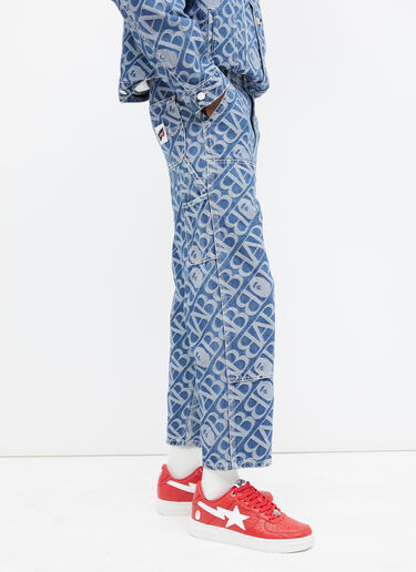 A BATHING APE® Metal One Point Double Knee Denim Work Pants Blue aba0154010