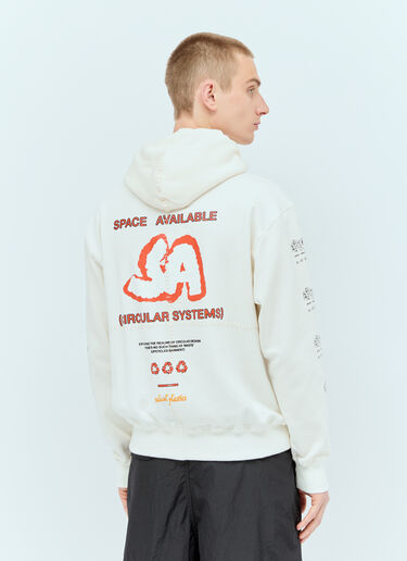 Space Available Circular Artisan Hooded Sweatshirt White spa0356012