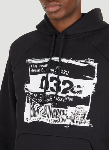 032C Barcode Glitch Hooded Sweatshirt Black cee0148007