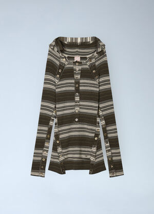 Miss Sixty x KNWLS Hooded Stripe Sweater Brown msk0263013