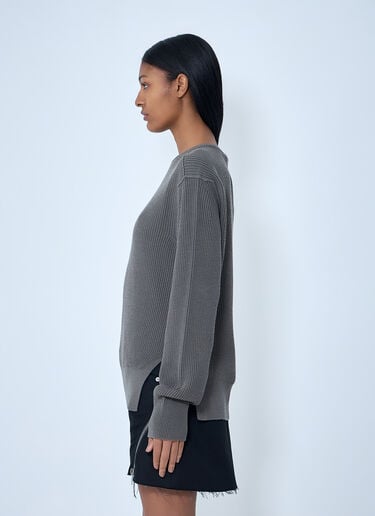 Rick Owens Ribbed Knit Sweater Grey ric0263040