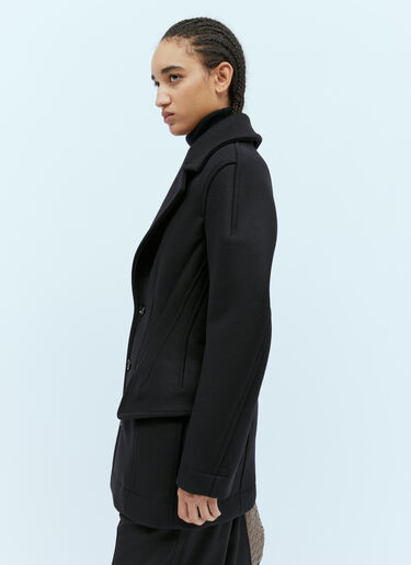 Bottega Veneta Felted Wool Sculptured Coat Black bov0254002