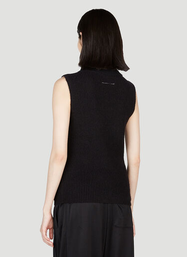 MM6 Maison Margiela Distressed Roll Neck Sweater Black mmm0253019