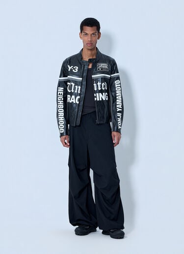 Y-3 X NBHD Racing-Inspired Leather Jacket Black ynb0162013