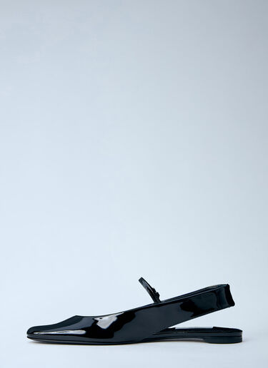 TOTEME Patent Leather Slingback Flats Black tot0264043