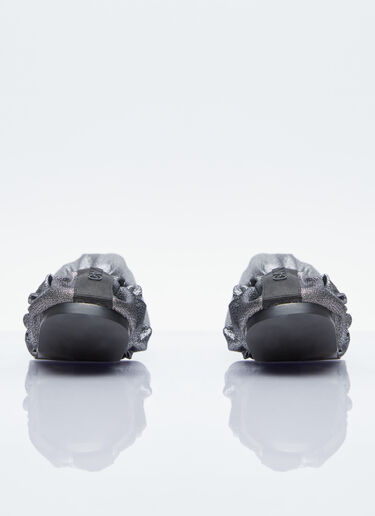 GANNI Scrunchie Ballerina Flats Silver gan0254033