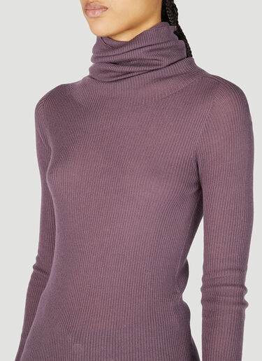Rick Owens 골지 폴디드 넥 스웨터 퍼플 ric0253026