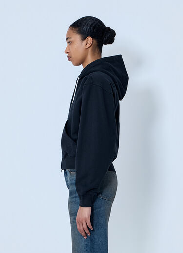 Alexander Wang Zip-Front Hooded Sweatshirt Black awg0264004