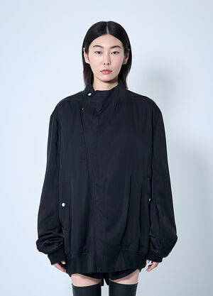 Rick Owens Satin Bomber Jacket Black ric0260008
