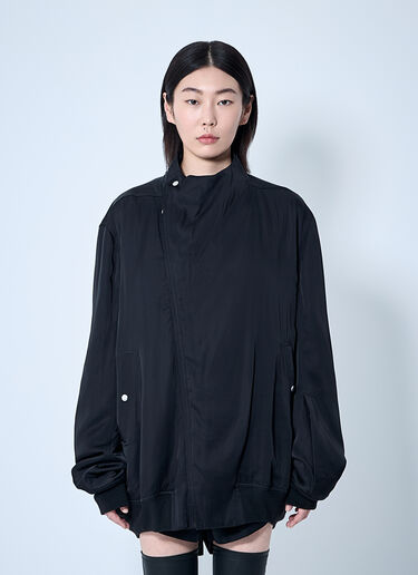 Rick Owens Satin Bomber Jacket Black ric0260008