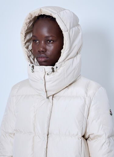LN-CC® - Moncler: Litte Square-Quilted Hooded Long Down Jacket - Light Beige Moncler Litte Square-Quilted Hooded Long Down Jacket Light Beige mon0266011