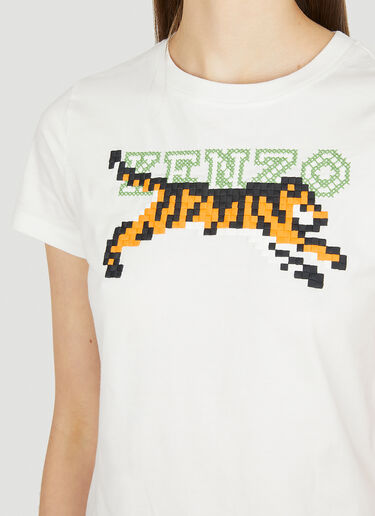 Kenzo タイガー ピクセル Tシャツ ホワイト knz0252017