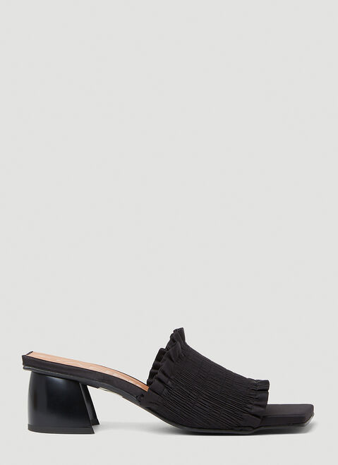 Balenciaga Smock Kitten Heel Mules Black bal0253079