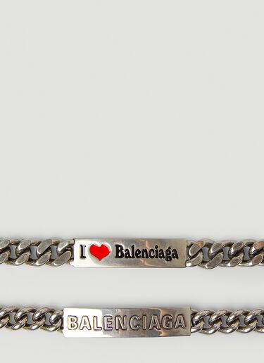 Balenciaga Logo Plate Bracelet Silver bal0347010