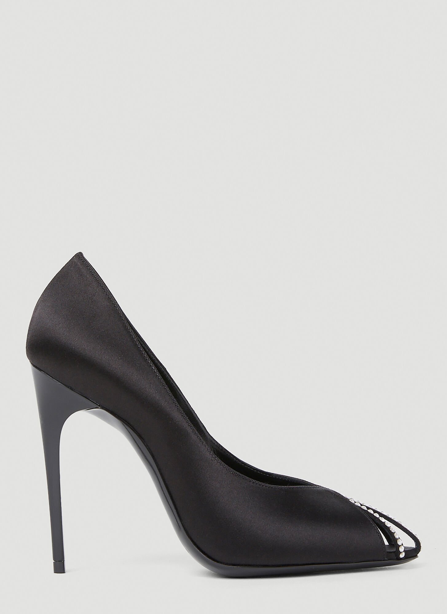 Shop Saint Laurent Alix Embellished High Heel Shoes In Black