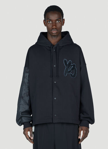 Y-3 로고 패치 후드 스웨트셔츠 블랙 yyy0152023