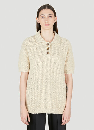 Maison Margiela Knit Polo Shirt Beige mla0250004