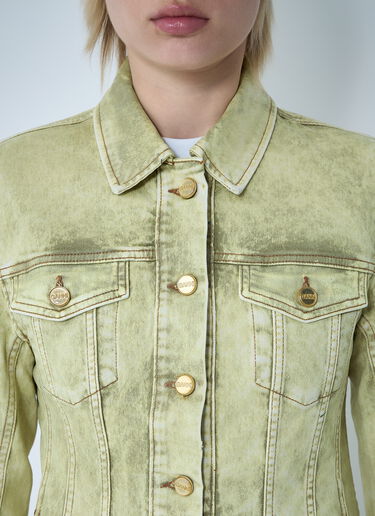 GANNI Foil Denim Jacket Green gan0260011