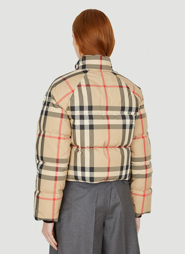 Burberry Checked Puffer Jacket Beige bur0251033