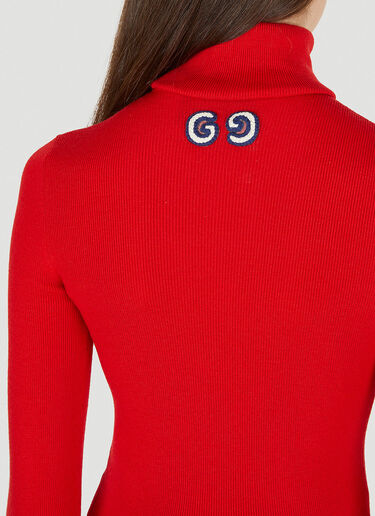 Gucci Fine Knit Roll Neck Sweater Red guc0251064