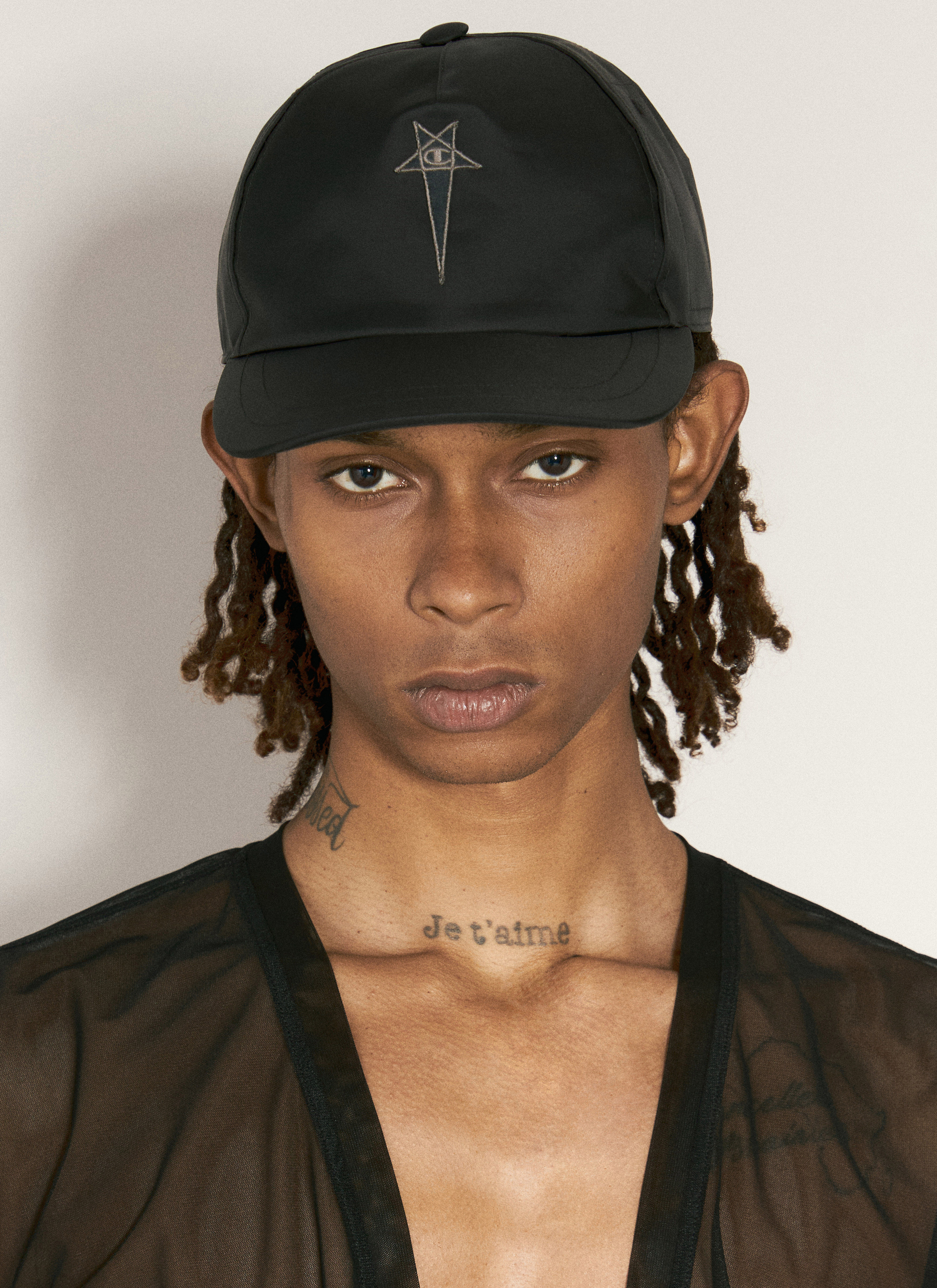 Rick Owens x Champion Nylon Baseball Cap Black roc0157011