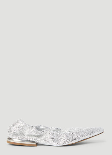 Dries Van Noten Glitter Flats Silver dvn0255003