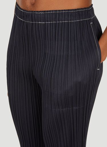 Pleats Please Issey Miyake 褶裥撞色明线长裤 黑色 plp0251012
