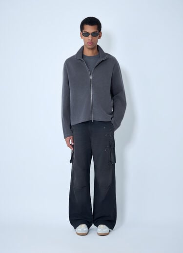 Our Legacy Shrunken Zip-Up Sweatshirt Grey our0164019