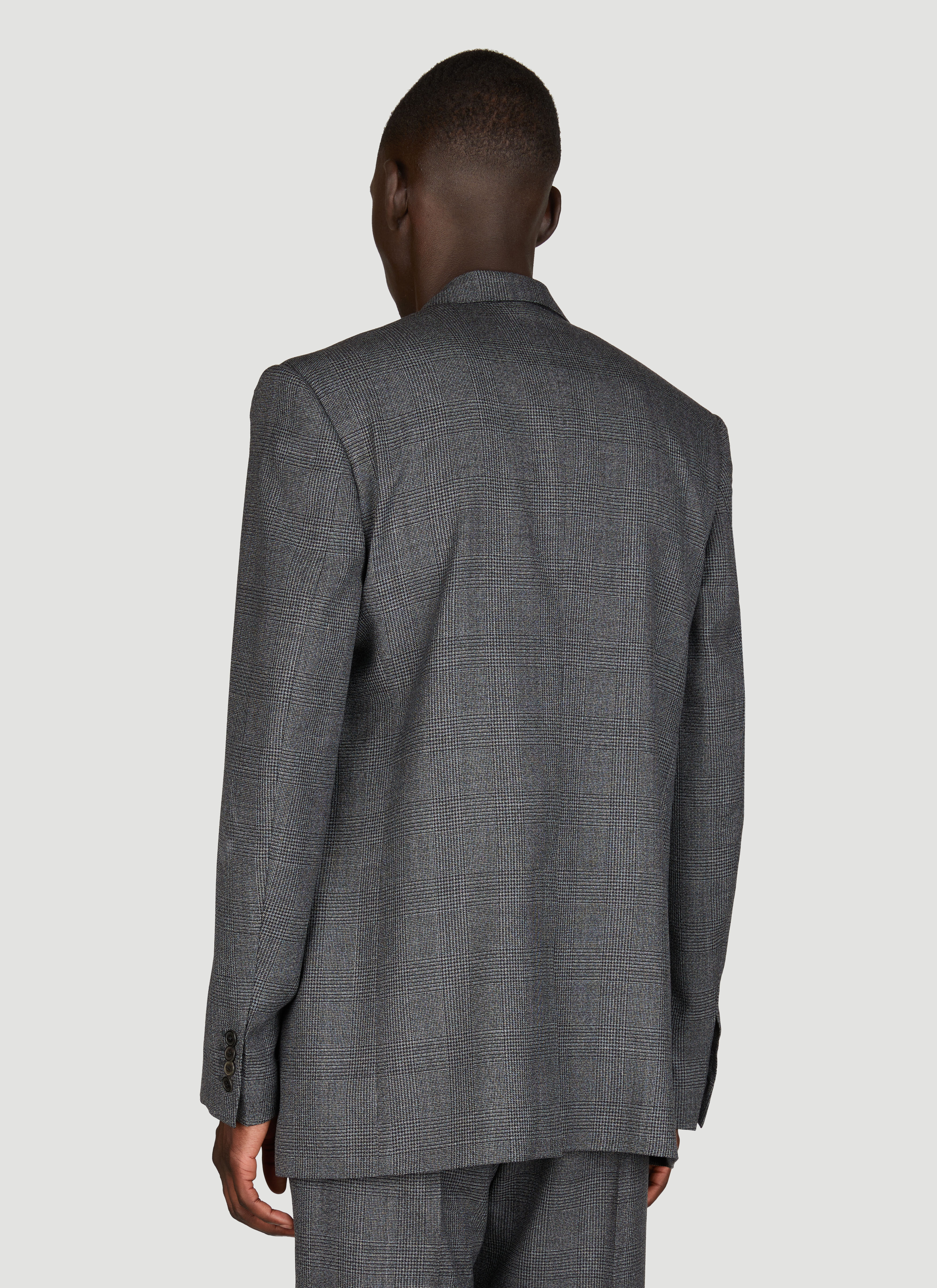 Balenciaga Men's' Prince Of Wales Regular Fit Blazer in Grey | LN-CC®