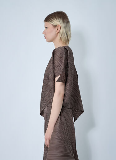 Pleats Please Issey Miyake Pleated Shirt Brown plp0261003