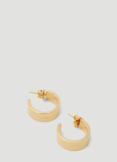 数字ロゴ刻印フープピアス MM6 Maison Margiela 数字ロゴ刻印フープピアス ゴールド mmm0253043