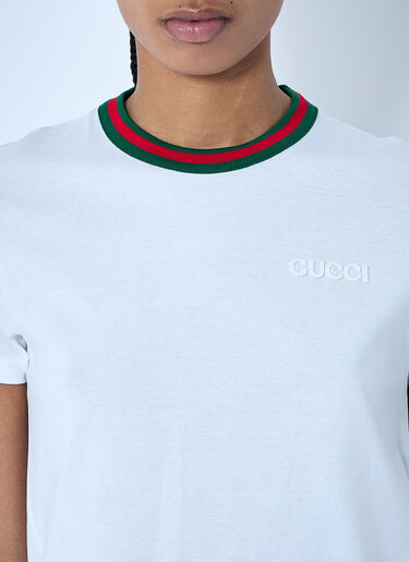 Gucci Web Trim T-Shirt White guc0259031