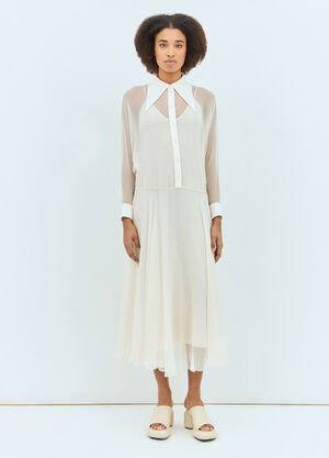 Chloé Silk Shirt Dress Off white chl0257041