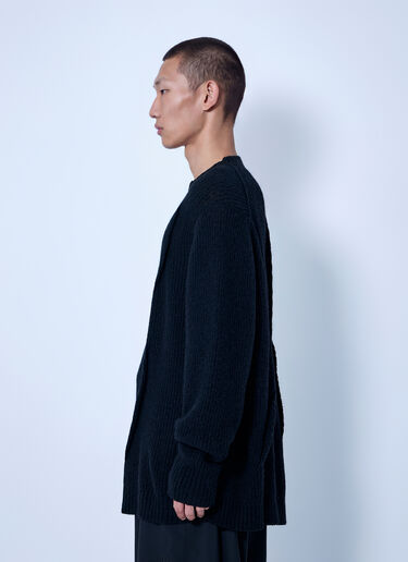 Yohji Yamamoto Half Cardigan+Tuck Tuck Round Neck Po Black yoy0165007