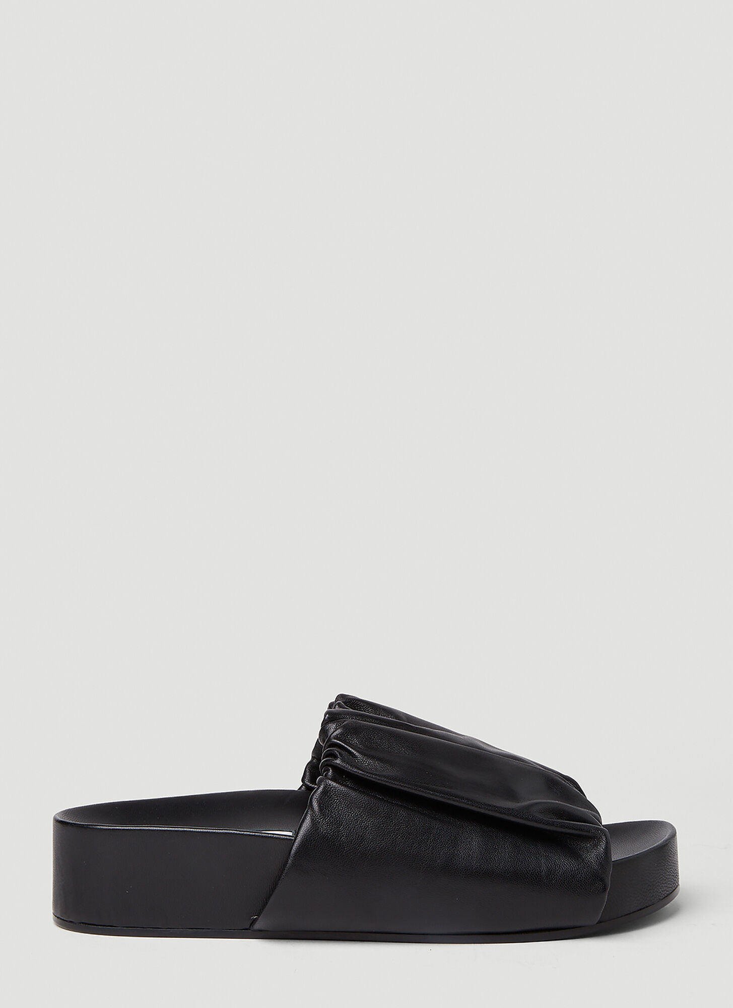 Jil Sander Ruched Sandals In Black
