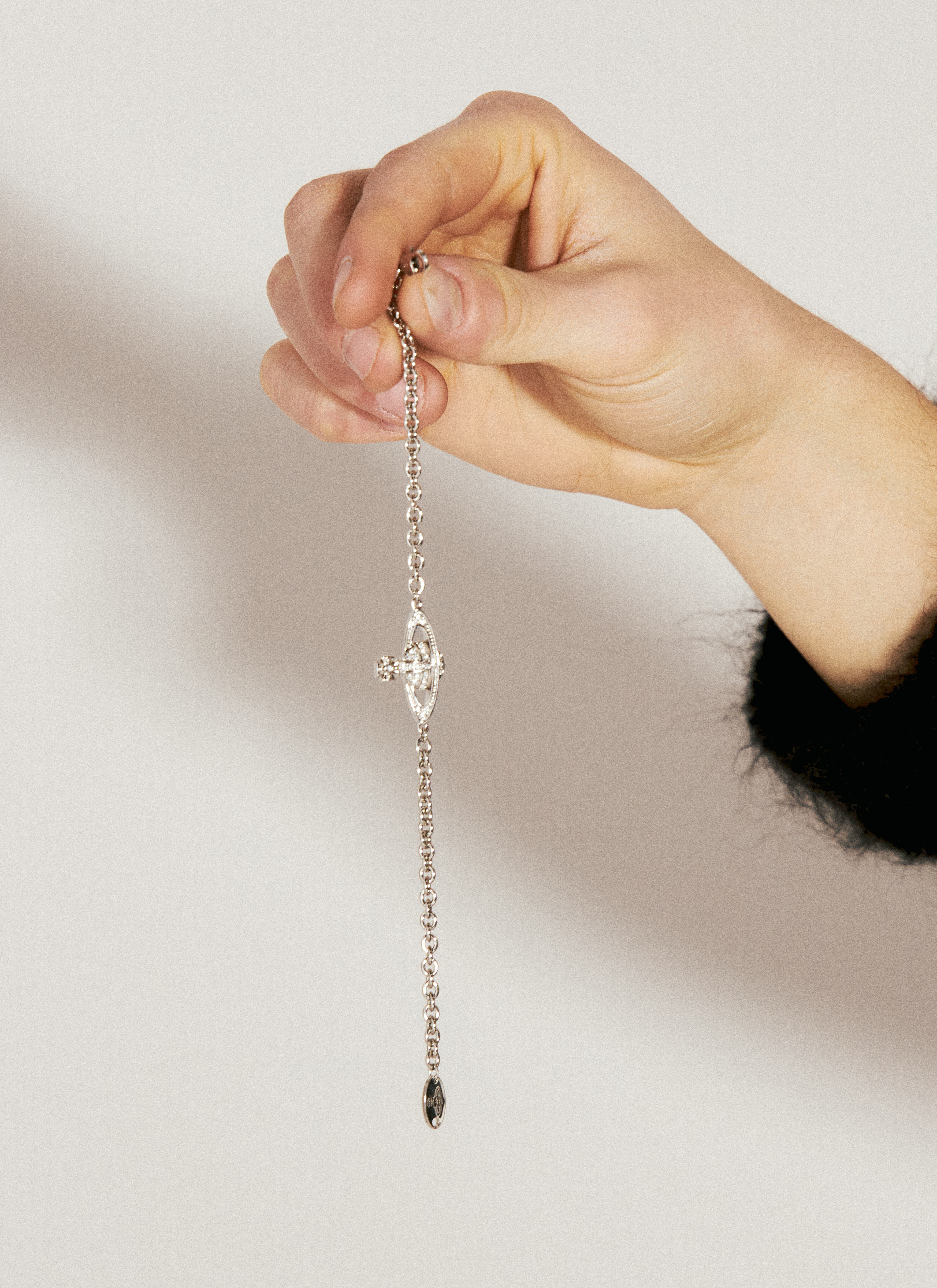 Vivienne Westwood Men's' Mini Bas Relief Chain Bracelet in Silver