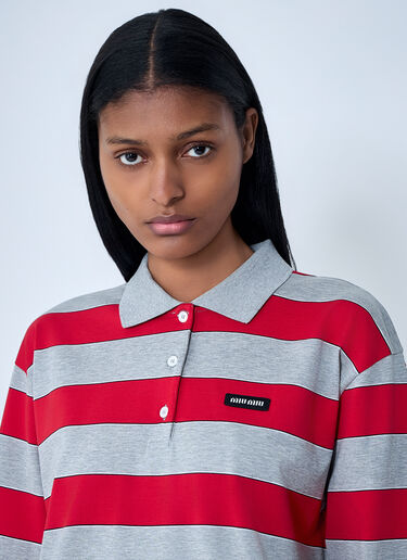Miu Miu Striped Jersey Top Red miu0263053